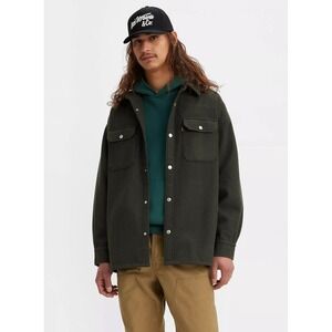 Levi's Lakeshore Charcoal Gray Oversized Shirt Jacket Shaket Wool Blend Men's Lg
